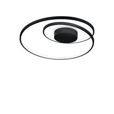Ideal Lux Oz Led Decorative Swirl Integrated Led Semi Flush Light Black3000K from B&Q