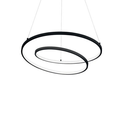 Ideal Lux Oz Led Decorative Swirl Integrated Pendant Light Black3000K from B&Q