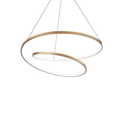 Ideal Lux Oz Led Decorative Swirl Integrated Pendant Light Gold3000K from B&Q