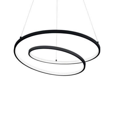 Ideal Lux Oz Led Decorative Swirl Integrated Pendant Light Black3000K from B&Q