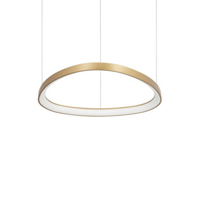 B&Q -  Luminosa Gemini Led Decorative Integrated Pendant Light Brass3000K