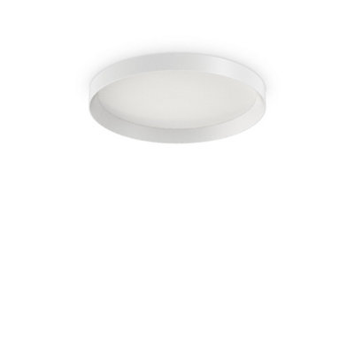 Ideal Lux Fly Decorative Round Simple Flush White4000K from B&Q