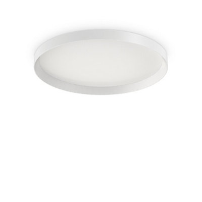 Ideal Lux Fly Decorative Round Simple Flush White4000K from B&Q