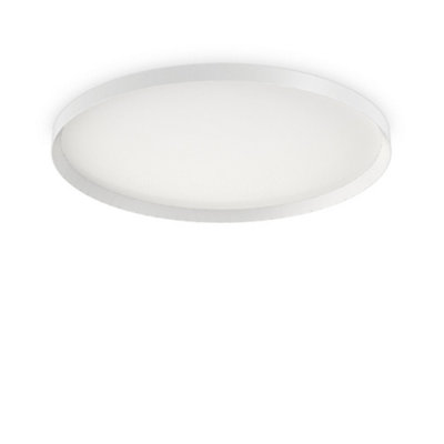 Ideal Lux Fly Decorative Round Simple Flush White3000K from B&Q