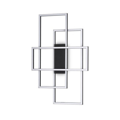 Ideal Lux Frame Led Decorative Integrated Led Wall Light Black3000K from B&Q
