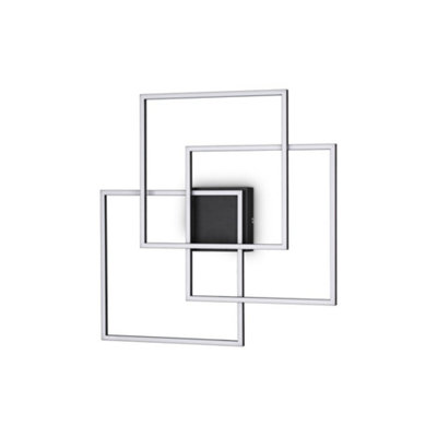 B&Q -  Luminosa Frame Led Decorative Integrated Led Wall Light Black3000K