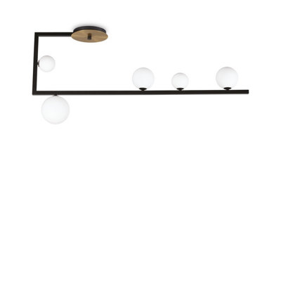 Ideal Lux Birds Globe Semi Flush Light Black from B&Q
