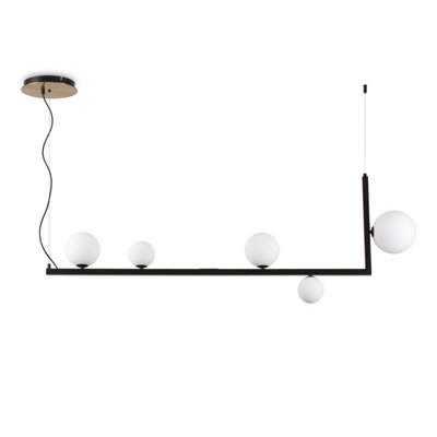 Ideal Lux Birds Globe Bar Pendant Ceiling Light Black from B&Q