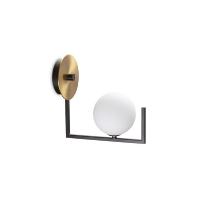 Ideal Lux Birds Globe Wall Lamp Black from B&Q