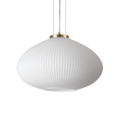 Ideal Lux Plisse Globe Dome Pendant Ceiling Light Brass 45Cm from B&Q
