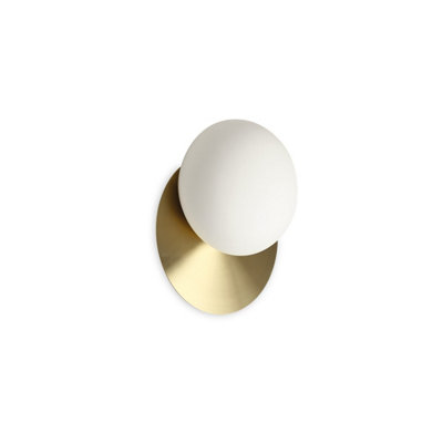 Ideal Lux Ninfea Round Flush Wall Lamp Brass from B&Q