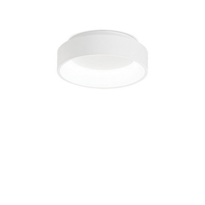 Ideal Lux Ziggy Round 30Cm Integrated Led Semi Flush Light White3000KNon-Dim from B&Q