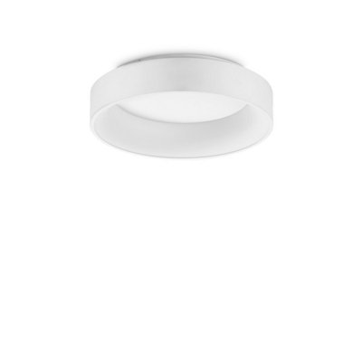 Ideal Lux Ziggy Round 45Cm Integrated Led Semi Flush Light White3000KNon-Dim from B&Q