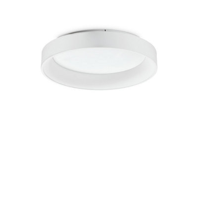 Ideal Lux Ziggy Round 60Cm Integrated Led Semi Flush Light White3000KNon-Dim from B&Q