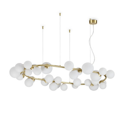 Ideal Lux Perlage 30 Light Globe Pendant Ceiling Light Brass from B&Q