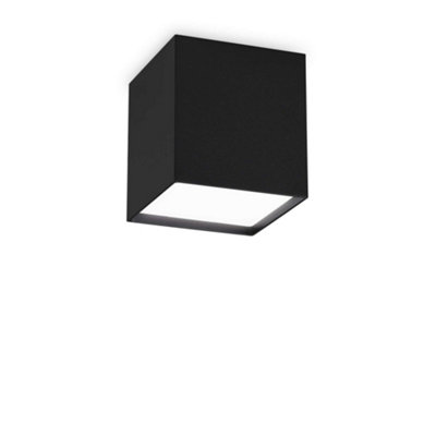 B&Q -  Luminosa Kubiko Integrated Led Surface Mounted Downlight Black 1100Lm 3000K