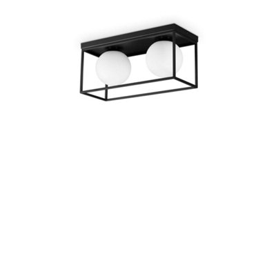 Ideal Lux Lingotto 2 Light Globe Ceiling Light Black from B&Q