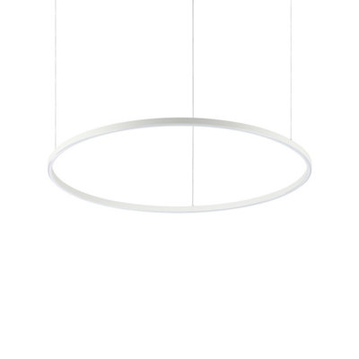 ORACLE Slim 90cm DALI Dimmable 3000K Round Integrated LED Pendant Ceiling Light White - Image 3
