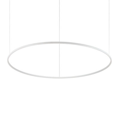 B&Q -  Luminosa Oracle Slim 150Cm Dali Dimmable 3000K Round Integrated Led Pendant Ceiling Light White