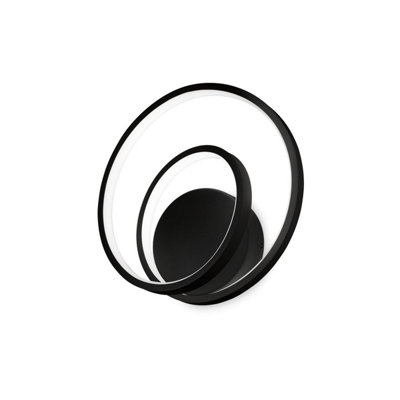 Ideal Lux Oz Dimmable Swirl Integrated Led Wall Lamp Black3000K from B&Q