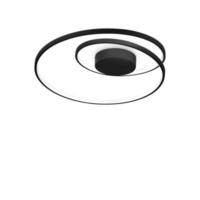Ideal Lux Oz Dimmable Swirl Integrated Led Semi Flush Light Black3000K from B&Q