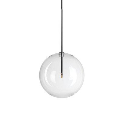 Ideal Lux Equinoxe 25Cm Globe Pendant Ceiling Light Chrome B&Q