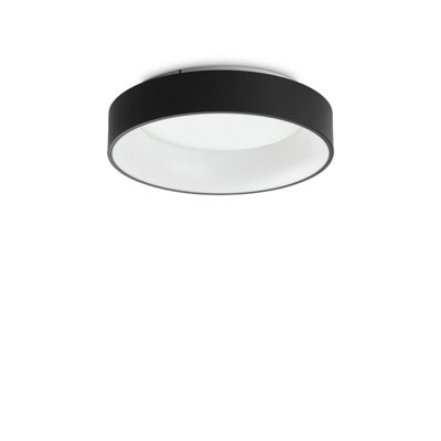 Ideal Lux Ziggy Round 45Cm Integrated Led Semi Flush Light Black3000KNon-Dim from B&Q