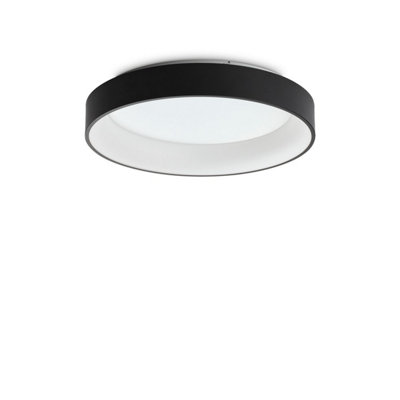 Ideal Lux Ziggy Round 60Cm Integrated Led Semi Flush Light Black3000KNon-Dim from B&Q