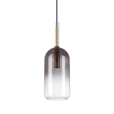Ideal Lux Empire Dome Cylinder Pendant Ceiling Light Black from B&Q