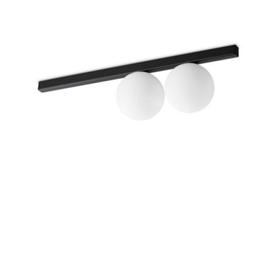 Ideal Lux Binomio 2 Light Globe Ceiling Light Black from B&Q
