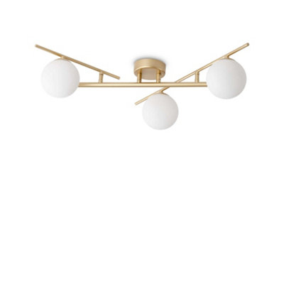 Ideal Lux Atlas 3 Light Globe Ceiling Light Brass from B&Q