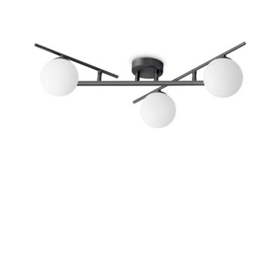 Ideal Lux Atlas 3 Light Globe Ceiling Light Black from B&Q