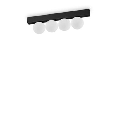 Ideal Lux Ping Pong 4 Light Globe Ceiling Light Black 1000Lm 3000K from B&Q
