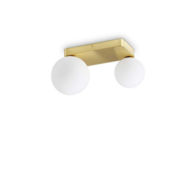 Ideal Lux Penta 2 Light Globe Ceiling Light Brass from B&Q