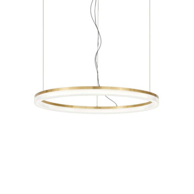 Ideal Lux Crown Integrated Led Pendant Ceiling Light Brass 3000Lm 3000K from B&Q
