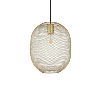 Ideal Lux Net Wire Frame 24Cm Pendant Ceiling Light Gold from B&Q