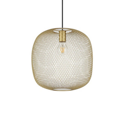 Ideal Lux Net Wire Frame 34Cm Pendant Ceiling Light Gold from B&Q