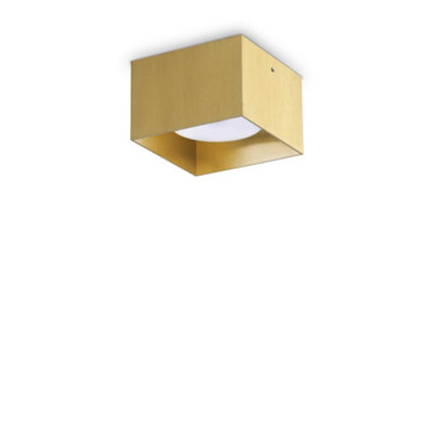 Ideal Lux Spike Square Surface Mounted Downlight Brass from B&Q