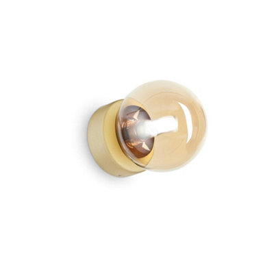Ideal Lux Perlage Wall Lamp Brass from B&Q