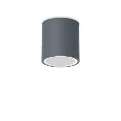 Ideal Lux Techo 9.5Cm Outdoor Surface Mounted Downlight Anthracite Ip54 from B&Q