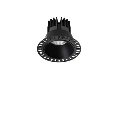 B&Q -  Luminosa Game Integrated Led Trimless Round Recessed Downlight Black 1100Lm 3000K