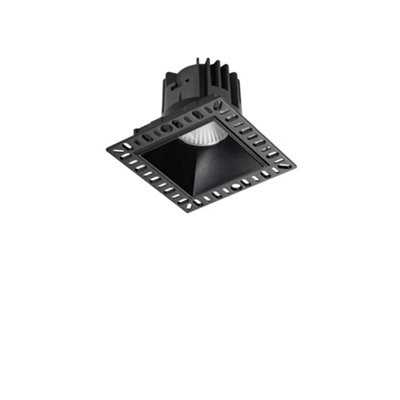 Ideal Lux Game Integrated Led Trimless Square Recessed Downlight Black 1100Lm 3000K from B&Q