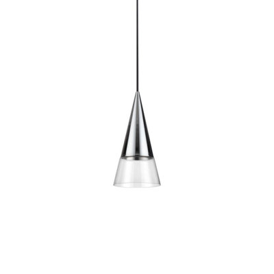 Ideal Lux Cono Dome Pendant Ceiling Light Chrome B&Q