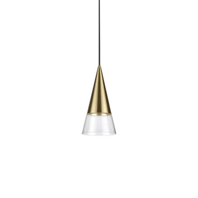 Ideal Lux Cono Dome Pendant Ceiling Light Brass