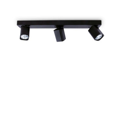 Ideal Lux Rudy 3 Light Ceiling Spotlight Bar Black from B&Q