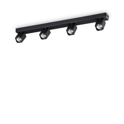 Ideal Lux Rudy 4 Light Ceiling Spotlight Bar Black from B&Q