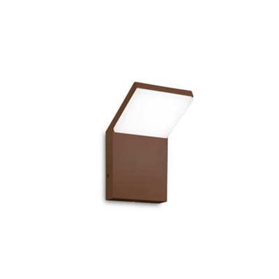 Ideal Lux Style Integrated Led Outdoor Modern Wall Lamp Coffee 1100Lm 4000K Ip54 from B&Q