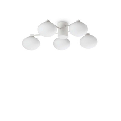 Ideal Lux Hermes Ceiling Light, White, 60 Cm, 5-Bulb, Glass - Image 5