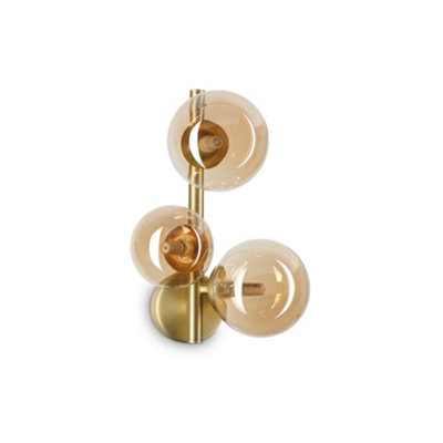 Ideal Lux Perlage 3 Light Wall Lamp Brass from B&Q