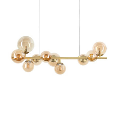 Ideal Lux Perlage 10 Light Globe Pendant Ceiling Light Brass from B&Q